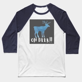 Let it Snow and Oh Deer print winter gray and  blue Baseball T-Shirt